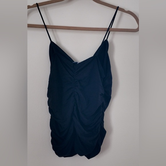 Elegant Black Ruched Women's Tank Top Size L - Minimal , Casual - Picture 2 of 6